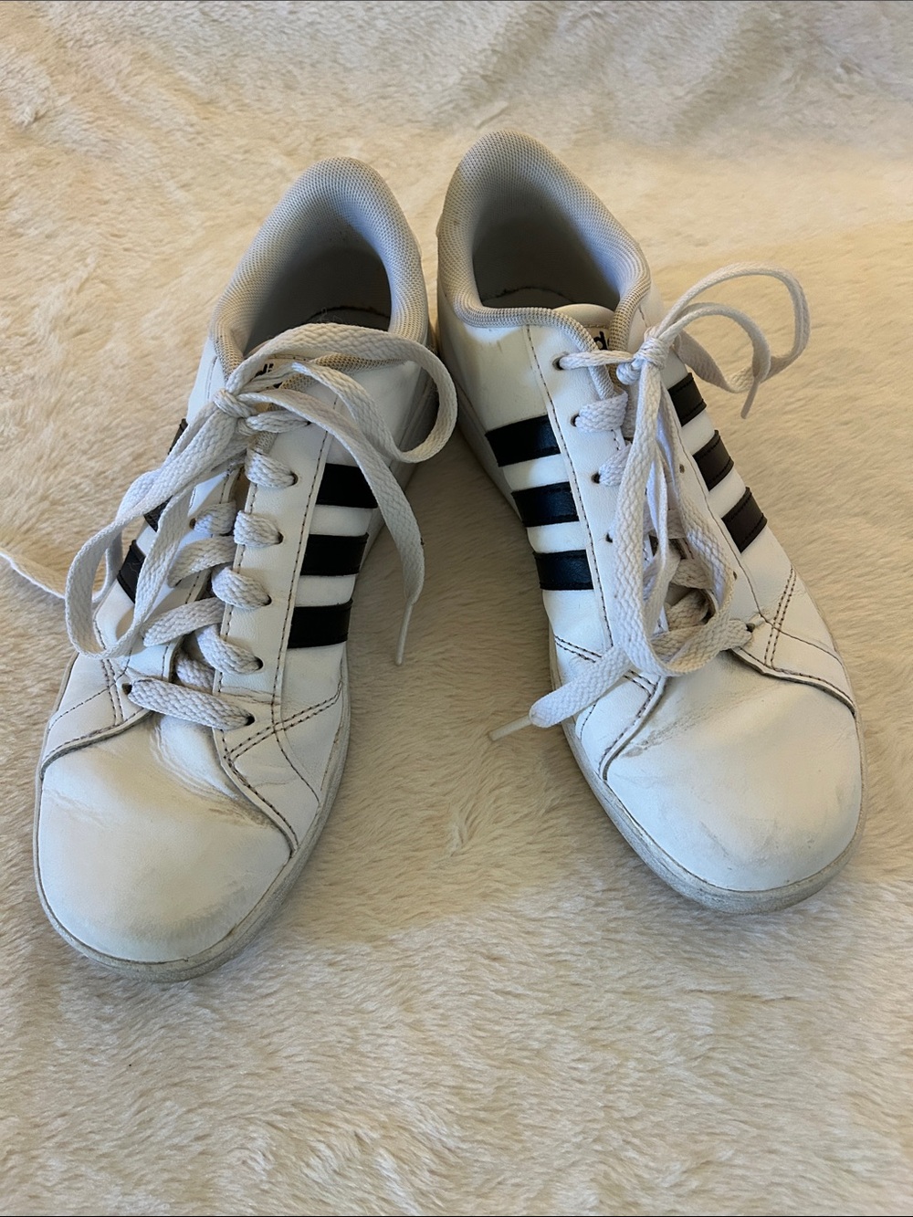 adidas Neo White Sneakers with Black Stripes